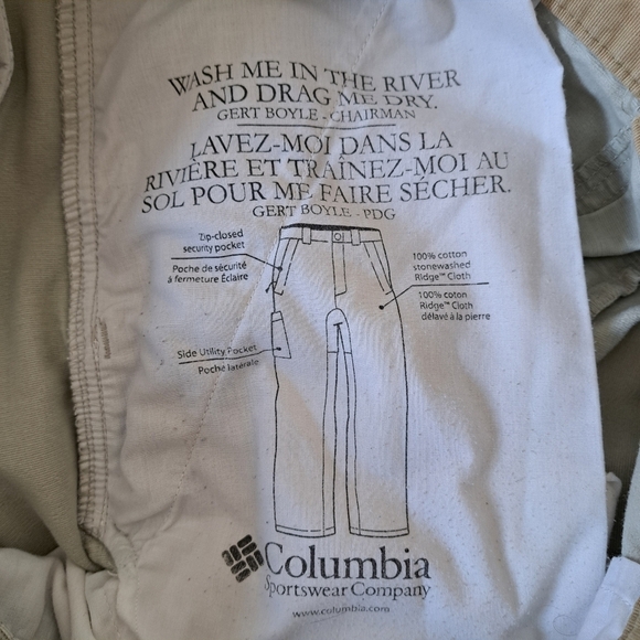 Men's Columbia Pants Lander Canvas Pants Utility Beige 36x34 AM8431 - Picture 11 of 13